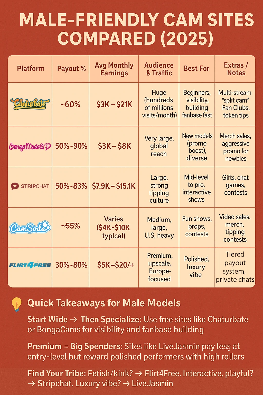 male-friendly cam sites compared 2025